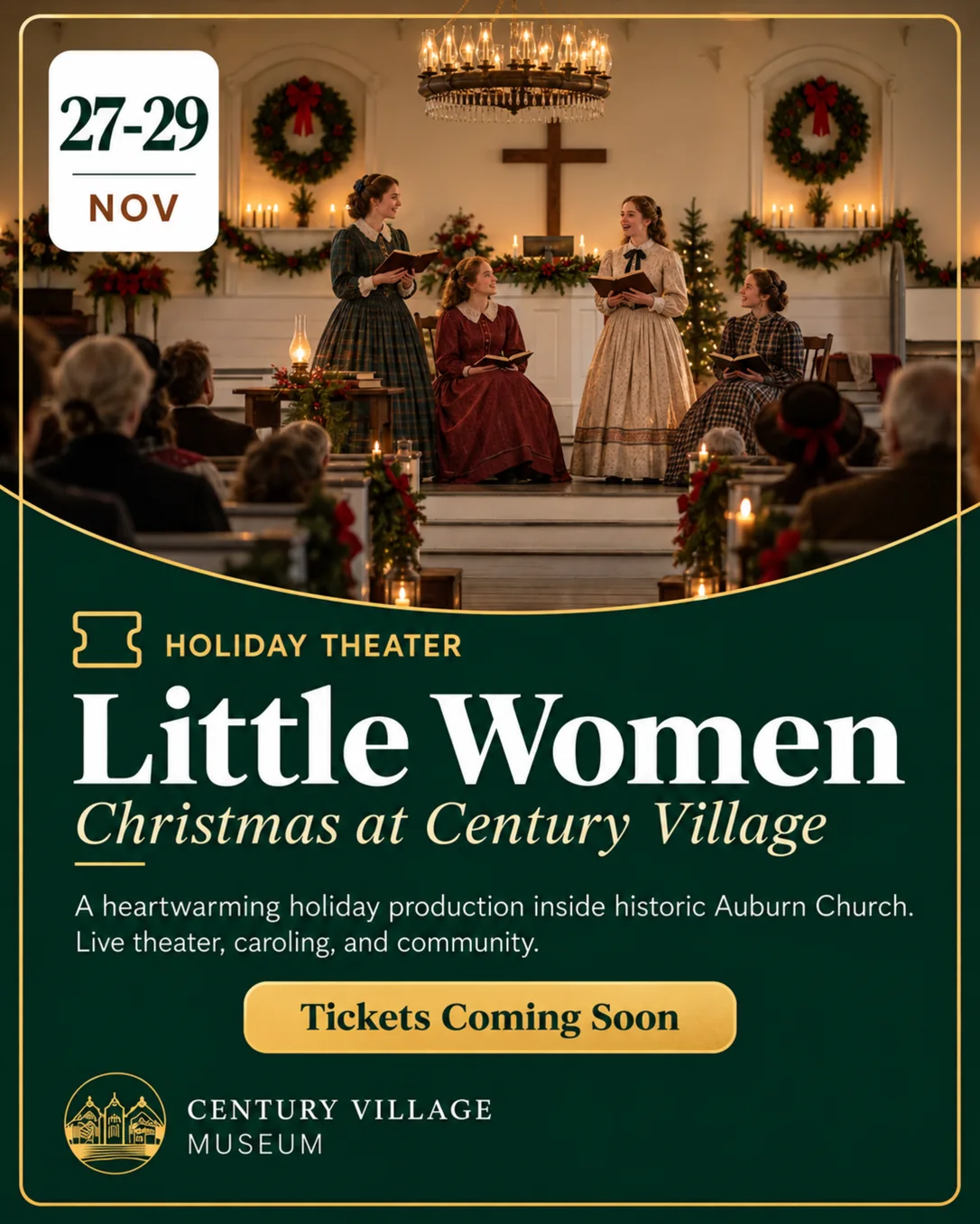 Little Women Christmas at Century Village, November 27 through 29, 2026